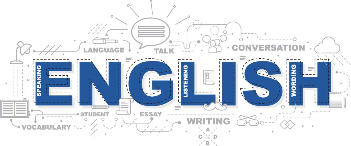 Design Concept Of Word ENGLISH Website Banner.